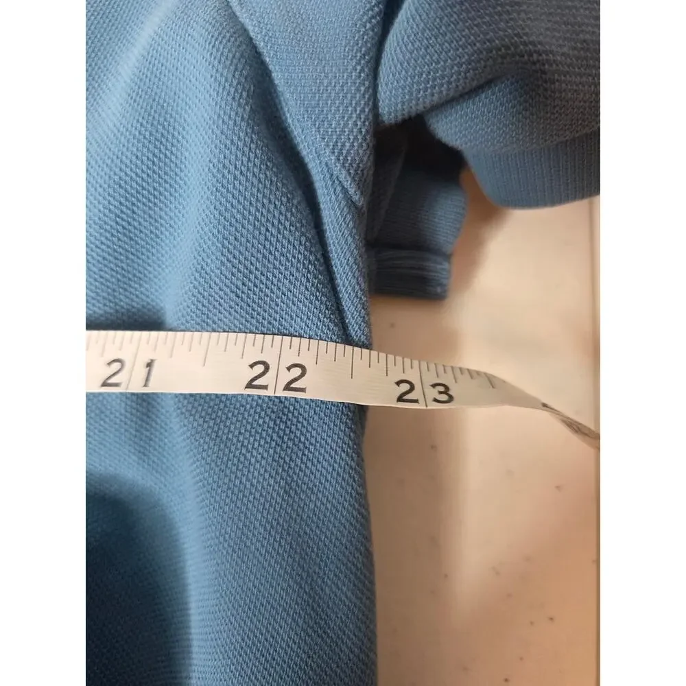 Polo Ralph Lauren Classic Fit Mens Size XL Light Blue Baned Sleeve Polo Shirt
